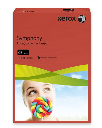 XEROX másolópapír, színes, A4, 160 g, Symphony, intenzív piros