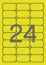 APLI etikett, A4, 64x33,9 mm, 3 pályás, fluo sárga