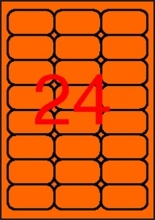APLI etikett, A4, 64x33,9 mm, 3 pályás, fluo narancs