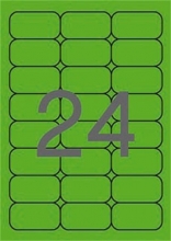 APLI etikett, A4, 64x33,9 mm, 3 pályás, fluo zöld