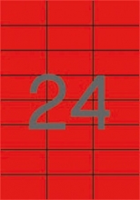 APLI etikett, A4, 70x37 mm, 3 pályás, piros