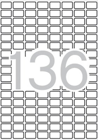 APLI etikett, A5, 10x16 mm, kerekített sarkú, 2040 db