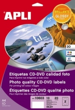 APLI etikett, A4, 114/18 mm, Mega fotó minőségű magyar nyelvű, CD/DVD címke