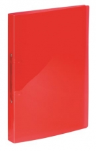VIQUEL gyűrűskönyv, A4, 25 mm, 2 gyűrűs, PP, Propyglass, piros