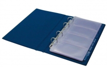 PANTA PLAST névjegytartó, 200 db-os, PVC, 4 gyűrűs, kék