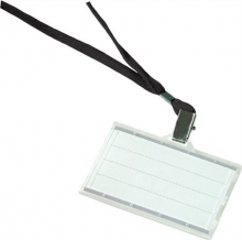 DONAU azonosítókártya tartó, 88x54 mm, fekete nyakba akasztóval, műanyag