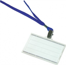 DONAU azonosítókártya tartó, 88x54 mm, kék nyakba akasztóval, műanyag