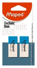 MAPED radír, Technic Duo, 39x11x17 mm, ceruza és toll, 2 db/bliszter