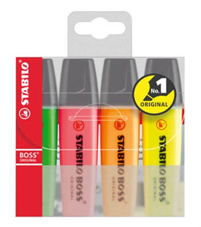 STABILO szövegkiemelő, 2-5 mm, Boss, 4 db-os készlet