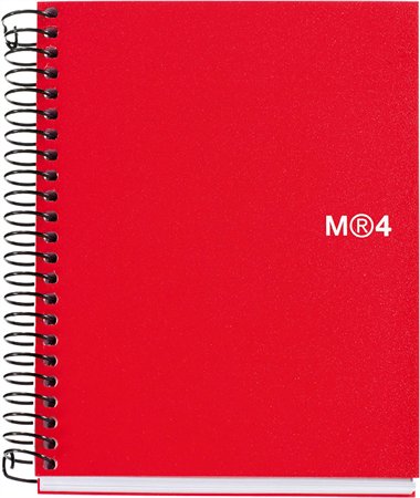 MIQUELRIUS spirálfüzet, A4, 140 lapos, PP borító, Note Book, piros, kockás