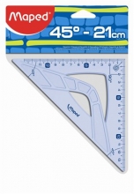 MAPED háromszög vonalzó, műanyag, 21 cm, átfogó Graphic 45°-os