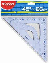 MAPED háromszög vonalzó, műanyag, 26 cm, átfogó Graphic 45°-os