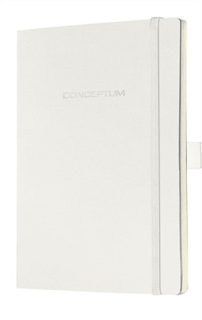 SIGEL jegyzettömb, A5, 194 lapos, puhafedeles, exkluzív, Conceptum, fehér, vonalas