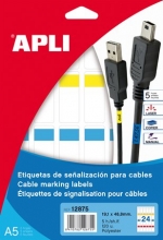 APLI etikett, A5, 19,1x48,8 mm, poliészter, vezeték-jelölő