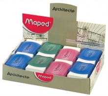 MAPED radír, Architecte, 50x30x17 mm, színes műanyag tokban