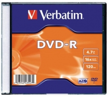 VERBATIM DVD-R, 4,7 GB, 16x, vékony tokban