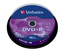 VERBATIM DVD+R, 4,7 GB, 16x, hengeren