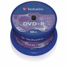 VERBATIM DVD+R, 4,7 GB, 16x, matt, hengeren
