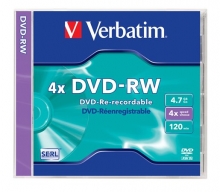 VERBATIM DVD-RW, 4,7 GB, 4x, normál tokban