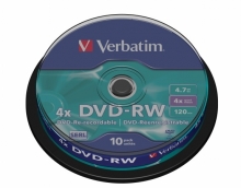 VERBATIM DVD-RW, 4,7 GB, 4x, hengeren