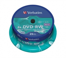 VERBATIM DVD-RW, 4,7 GB, 4x, hengeren