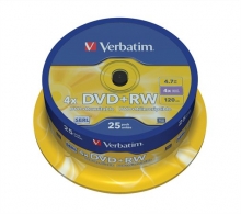 VERBATIM DVD+RW, 4,7 GB, 4x, hengeren