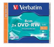 VERBATIM DVD-RW, 1,4 GB, 2x, 8 cm, normál tokban