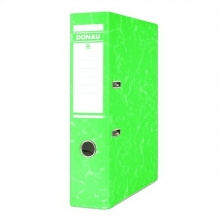 DONAU iratrendező, A4, 75 mm, karton, élvédő sínnel, Eco, zöld