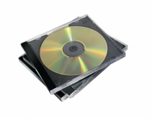 FELLOWES CD tok, 2 db-os, normál, átlátszó/fekete