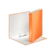 LEITZ gyűrűskönyv, A4, 40 mm, 2 gyűrűs, karton, lakkfényű, narancs