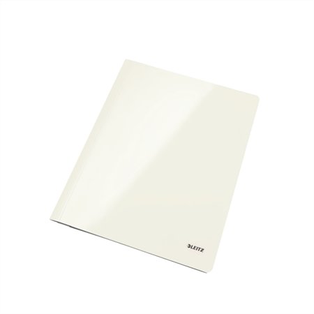 LEITZ gyorsfűző, A4, laminált karton, lakkfényű, Wow, fehér