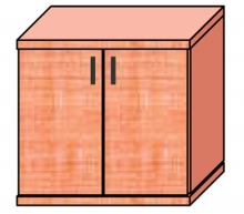 VICTORIA szekrény, 2 magas polcos, kétajtós, 75x75x38 cm, cseresznye