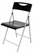 ALBA összecsukható szék, fém és műanyag, Smile, fekete