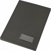 VICTORIA aláírókönyv, A4, 20 részes, karton, műbőr hatású borító, fekete