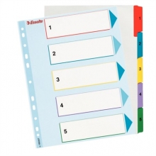 ESSELTE regiszter, A4, 1-5, laminált karton, maxi, újraírható