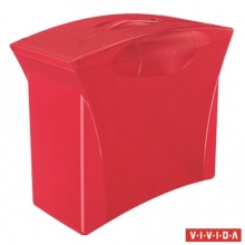 ESSELTE függőmappa tároló, műanyag, 5 db függőmappával, mobil, Europost, Vivida, piros