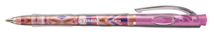 STABILO golyóstoll, 0,4 mm, nyomógombos, Tropikana, Be Wild, rózsaszín