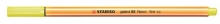STABILO tűfilc, 0,4 mm, Point 88, neon sárga (024)