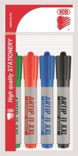 ICO flipchart marker, 1-3 mm, Artip 11 XXL, kúpos, készlet, 4 különböző szín