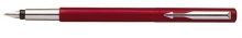 PARKER töltőtoll, Vector, ezüst színű klip, piros tolltest