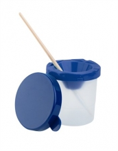 ICO ecsettartó pohár, műanyag, zárható fedeles