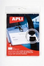 APLI névkitűző, nyakba akasztható, biztonsági csattal, 90x56 mm