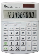 VICTORIA számológép, asztali, 10 digit, GVA-740, környezetbarát, fehér
