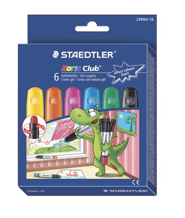 STAEDTLER zsírkréta, 6 db-os, zselés, Noris Club, alapszín