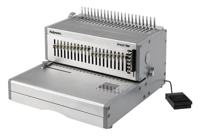 FELLOWES spirálozógép, 500 lap, elektromos, műanyag spirálkötéshez, Orion-E 500