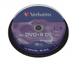 VERBATIM DVD+R, 8,5 GB, 8x, kétrétegű, hengeren, Double Layer