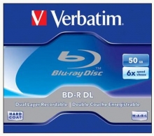 VERBATIM BD-R, Blu-Ray, 50 GB, 6x, kétrétegű, normál tokban