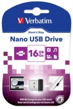 VERBATIM pendrive, 16 GB, USB 2.0, 10/3MB/sec, Nano