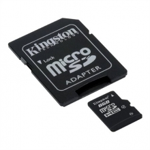 KINGSTON memóriakártya, Micro SDHC, 8 GB, Class 4, adapterrel