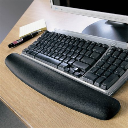 3M csuklótámasz billentyűzethez, géltöltésű, bőrszerű borítás, WR320LE, fekete